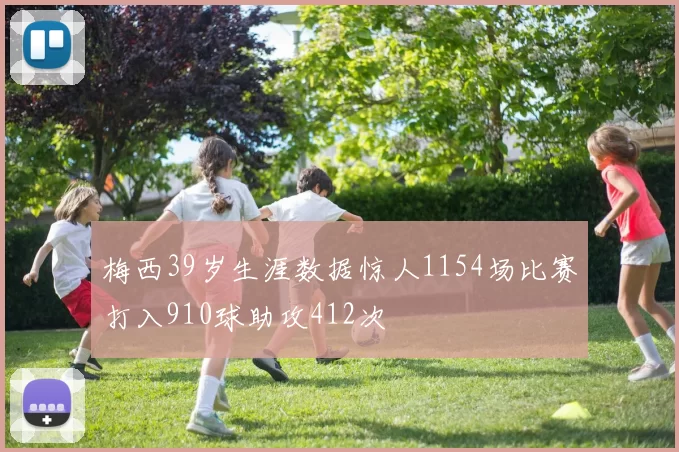 梅西39岁生涯数据惊人1154场比赛打入910球助攻412次